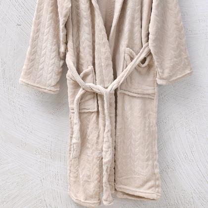 Imagem de Roupão Microfibra Flannel P Extra Macio Cinza Rock - Tessi