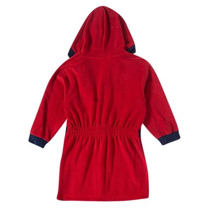 Imagem de Roupão Praia Bebê e Infantil Atoalhado com Capuz Vermelho Tip Top