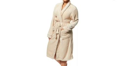 Imagem de Roupão Velour Cor Bege Tecido Flannel Neo Clássico 100% Poliéster