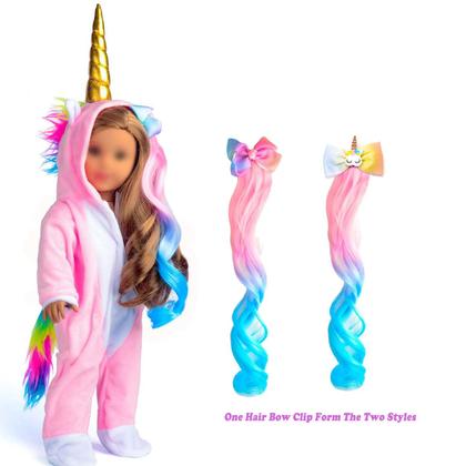 Imagem de Roupas de boneca: pijamas Sweet Dolly Unicorn para boneca de 18 polegadas