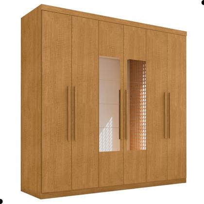 Imagem de Roupeiro 6 Portas com Espelho Piauí Naturalle