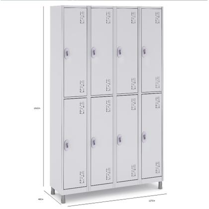 Imagem de Roupeiro Academia Aço Tranca e 8 Portas Grandes