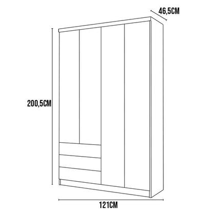 Imagem de Roupeiro Cajú 04 Portas Branco - Henn