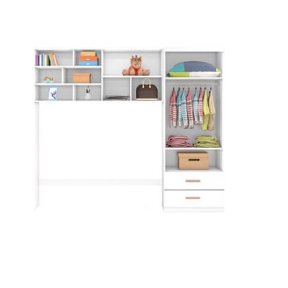 Imagem de Roupeiro Chiara 2 Portas e 2 Gavetas + Módulo Aéreo 2 Portas c/ Nicho Decorativo p/ Quarto Infantil - Phoenix Baby