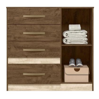 Imagem de Roupeiro com Espelho e Cômoda Volterra Freijo Off White