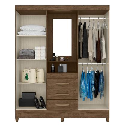 Imagem de Roupeiro com Espelho e Cômoda Volterra Freijo Off White