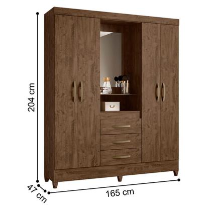 Imagem de Roupeiro com Espelho e Cômoda Volterra Freijo Off White