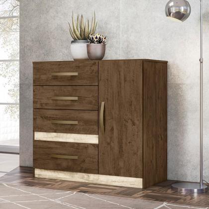 Imagem de Roupeiro com Espelho e Cômoda Volterra Freijo Off White