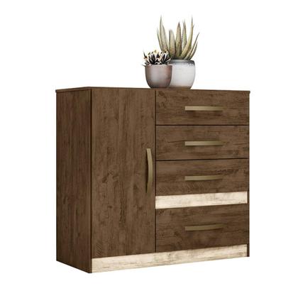 Imagem de Roupeiro com Espelho e Cômoda Volterra Freijo Off White