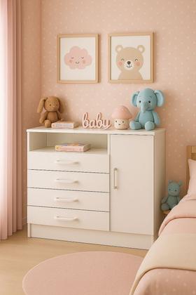 Imagem de Roupeiro E Cômoda Móveis Menezes Para Quarto Elegante Branco