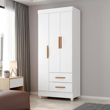 Imagem de Roupeiro Lite 3 Portas 2 Gavetas Guarda-Roupa Solteiro