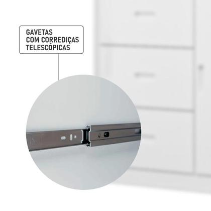 Imagem de Roupeiro Livia 4 Portas 3 Gavetas Off White/Carvalho Móveis Canaã