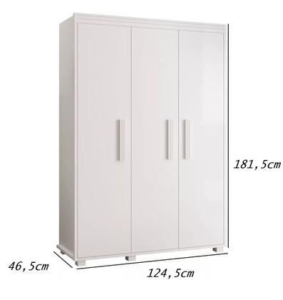 Imagem de Roupeiro Multiuso 3P MDF Estilo Classico Compacto Belize