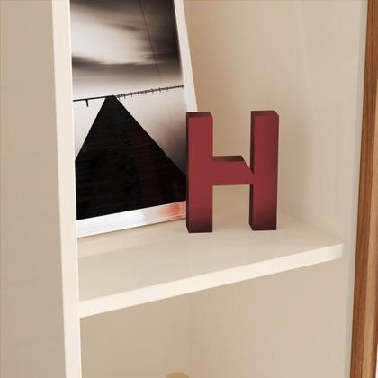 Imagem de Roupeiro Multiuso Doha 02 Portas 03 Gavetas Off White/Nature Henn