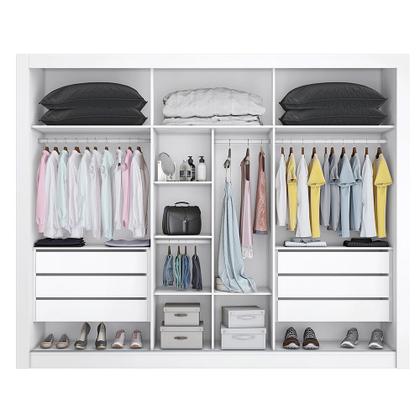 Roupeiro Zuma 3 Portas 6 gavetas Espelhado - Made Marcs - Guarda