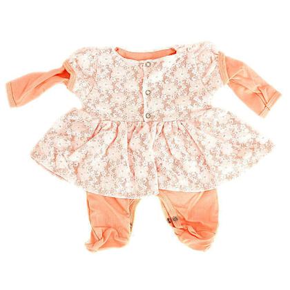 Imagem de Roupinha Boneca Baby Reborn 4PÇS Manta Lindo Salmão de Renda
