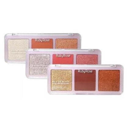 Imagem de Ruby Rose Trio Blush Iluminador Hb583