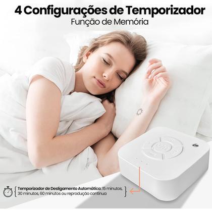 Imagem de Ruído Branco Bebê Aparelho Relaxamento Sono Ninar Dormir com 9 Sons Led USB recarregável