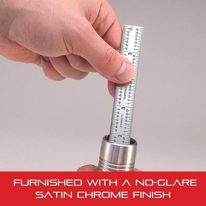 Imagem de Rule de aço Starrett C604R-6 de 6 cm com acabamento cromado acetinado