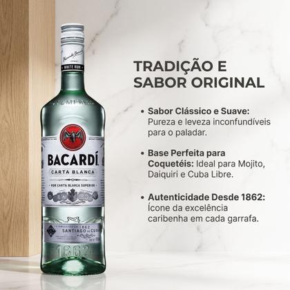 Imagem de Rum Bacardí Carta Blanca Branco 980ml para Drinks e Coquetéis