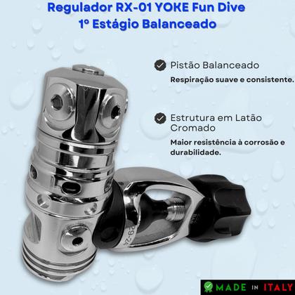 Imagem de Rx-01 Yoke Fun Dive, Regulador 1º Estagio Balanceado Para Mergulho