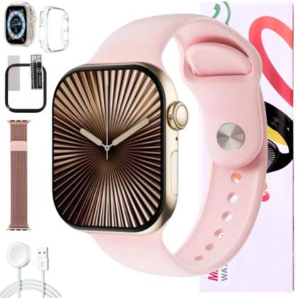 Imagem de S11 Relogio Smart Watch Original Responde Mensagens Chamadas Amoled Kit Com Pulseira Case E Pelicula