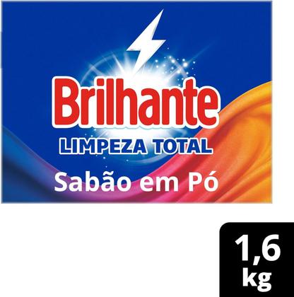 Imagem de Sabão Em Pó Brilhante Limpeza Total Roupas Brancas e Coloridas 1,6 Kg