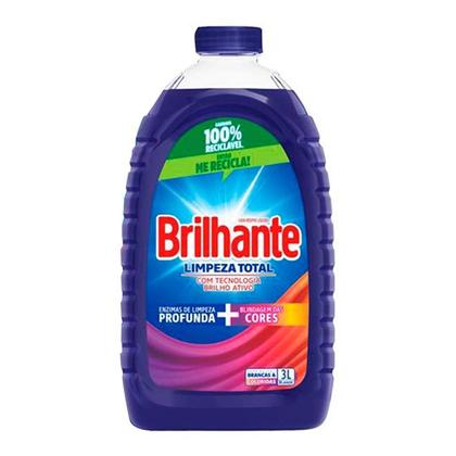 Imagem de Sabao liquido brilhante lava roupas 3 lt roupas brancas e coloridas
