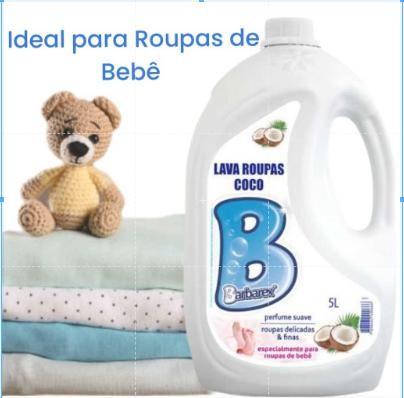 Sabão Líquido de Coco Lava Roupas Para Bebe 5 litros Barbarex - Sabão ...