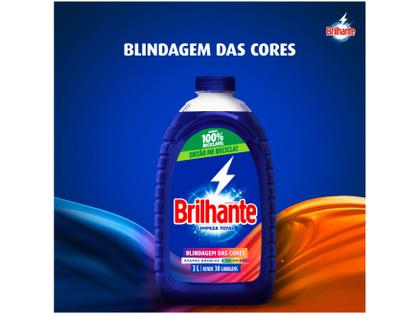 Sabão Líquido Lava Roupas Brilhante Limpeza Total 3L Imagem de Sabão Líquido Lava Roupas Brilhante Limpeza Total 3L