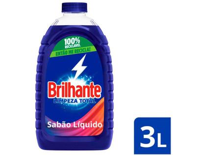 Imagem de Sabão Líquido Lava Roupas Brilhante Limpeza Total - 3L