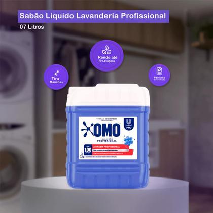 Imagem de Sabão Líquido Omo Lavanderia Profissional Lavagem Perfeita Profissional 7L