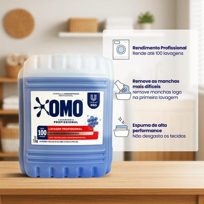 Imagem de Sabão Líquido Omo Lavanderia Profissional Lavagem Perfeita Profissional 7L