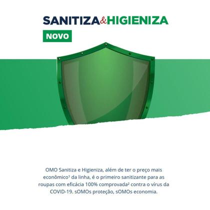 Imagem de Sabão Pó Lavagem Perfeita Sanitiza Higieniza OMO 800g Caixa - Não Informada