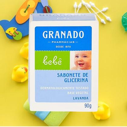 Imagem de Sabonete Bebe Granado Infantil Glicerina Lavanda Hipoalergênico Relaxante Base Vegetal 90g