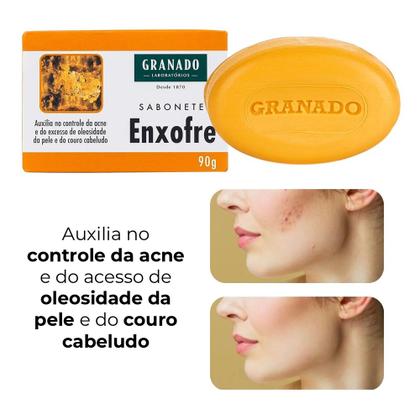 Imagem de Sabonete de Enxofre Granado Anti Acne e Oleosidade para Pele e Couro Cabeludo 90g