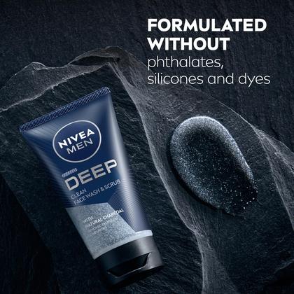 Imagem de Sabonete e esfoliante facial Nivea Men Deep Clean com carvão vegetal 75mL x3