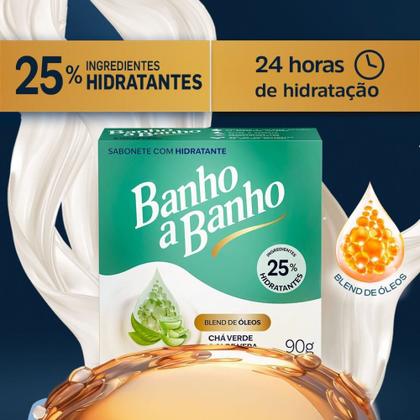 Imagem de Sabonete em Barra Chá Verde e Aloe Vera Hidratante Unissex Banho a Banho 90g