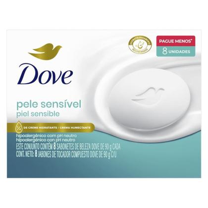 Imagem de Sabonete em Barra Dove Pele Sensível 90 g 8 unidades