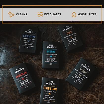 Imagem de Sabonete em barra Live Bearded All-Natural, pacote com 3 ml para homens
