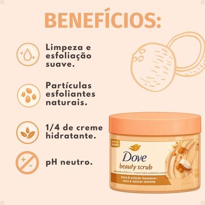 Imagem de Sabonete Esfoliante Corporal Dove Beauty Scrub Coco e Açucar Mascavo 280g