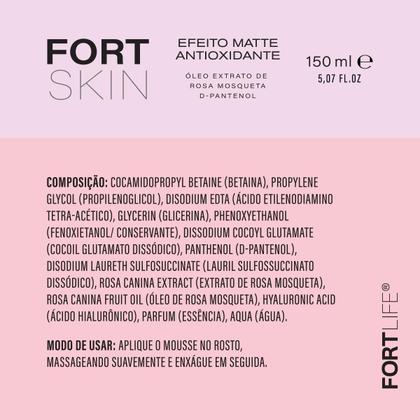 Imagem de Sabonete Espuma Mousse Facial Efeito Matte Rosa Mosqueta FortSkin 150ml Fortlife