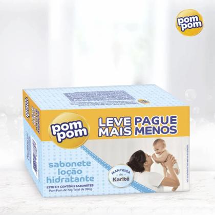 Imagem de Sabonete Infantil Pom Pom Pack Combo 5 Unidades 70Grs Cada Bebê Neném