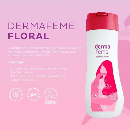 Imagem de Sabonete Íntimo Dermafeme Floral 200 ml   Cimed