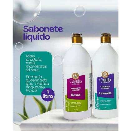 Imagem de Sabonete Líquido Aroeira Castilla 1L Vegano Glicerinado Para Corpo e Mãos  Sem Parabenos e Suave