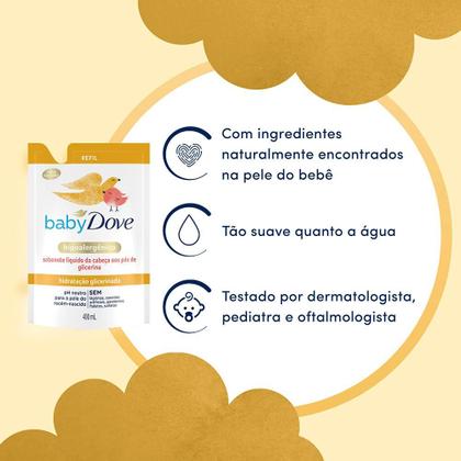 Imagem de Sabonete Líquido Baby Dove Hidratação Glicerinada da Cabeça aos Pés Refil 400ml