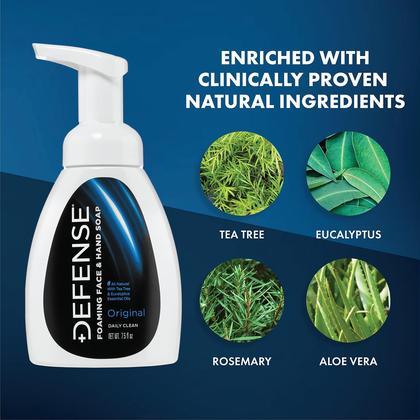 Imagem de Sabonete líquido espumante para rosto e mãos Defense 225 ml com melaleuca