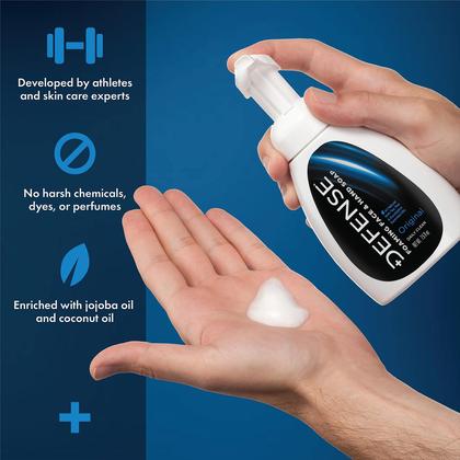 Imagem de Sabonete líquido espumante para rosto e mãos Defense 225 ml com melaleuca