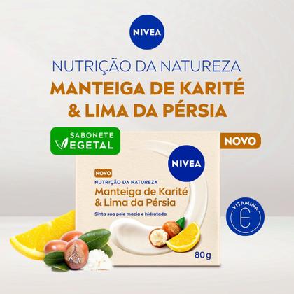 Imagem de Sabonete Vegetal Nutrição da Natureza Manteiga de Karité e Lima da Pérsia Nivea 6 Unidades de 80g