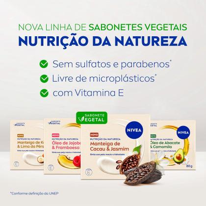 Imagem de Sabonete Vegetal Nutrição da Natureza Manteiga de Karité e Lima da Pérsia Nivea 6 Unidades de 80g
